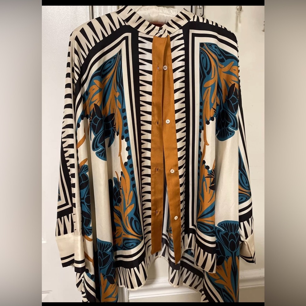 Florence Placée in Silk Twill. LaDoubleJ -Foulard Shirt. Size M